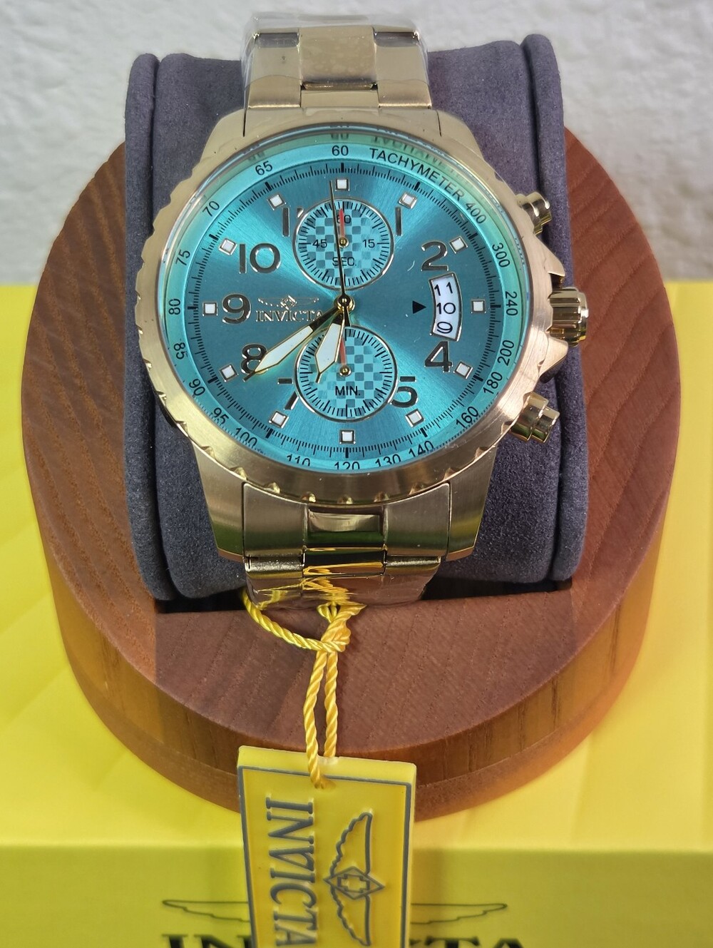 Invicta Specialty Men’s Watch 47mm Gold Tone Light Blue Dial Quartz 69794 - Picture 2 of 7